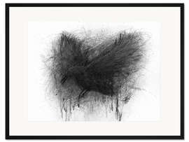Gerahmter Kunstdruck Rabe