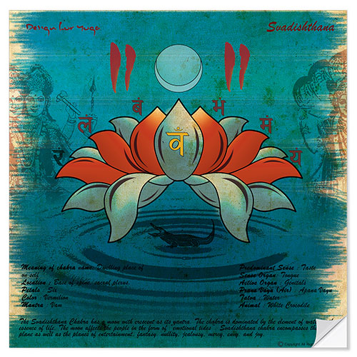 Muursticker Svadishthana Chakra Yoga Poster