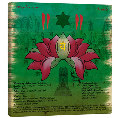 Stampa su tela Anahata Chakra Yoga Poster