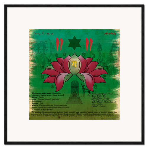 Framed art print Anahata Chakra Yoga Poster