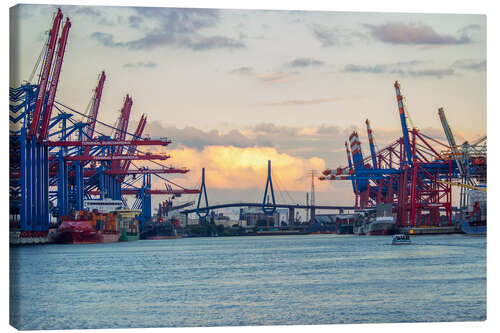 Canvas-taulu Container terminal Hamburg Harbour