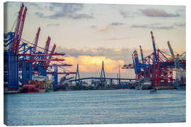 Lærredsbillede  Container terminal Hamburg Harbour - Dennis Stracke