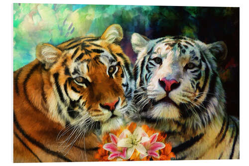 Tableau en PVC Tigres et fleurs de lys