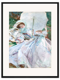 Gerahmter Kunstdruck Dame mit Sonnenschirm