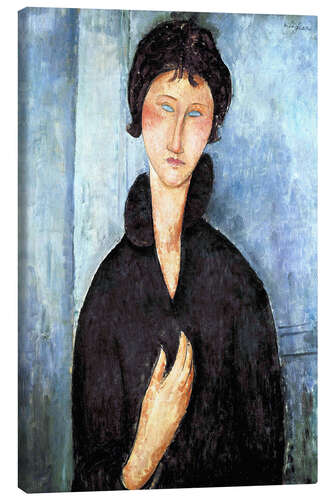 Quadro em tela Woman with Blue Eyes