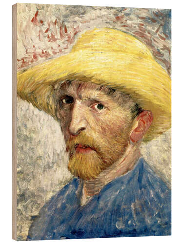 Puutaulu Self-Portrait with Straw Hat, 1887