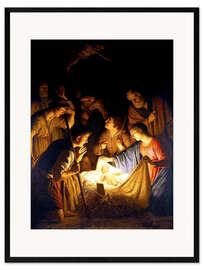 Kehystetty taidepainatus Adoration of the Shepherds (yksityiskohta)