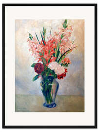 Gerahmter Kunstdruck Vase mit Gladiolen