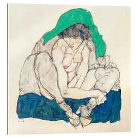 Gallery print Crouching Woman with Green Headscarf