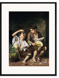 Gerahmter Kunstdruck Trauben- und Melonenesser