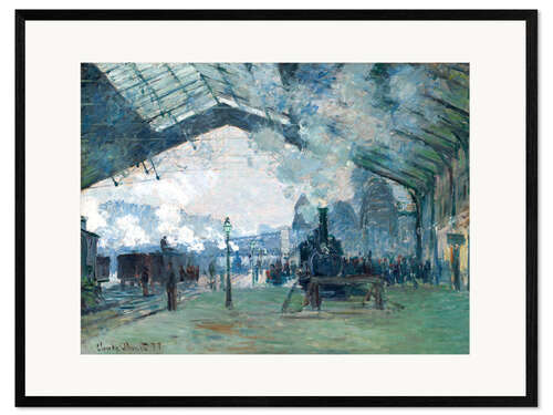 Gerahmter Kunstdruck Bahnhof Saint-Lazare: Der Zug aus der Normandie