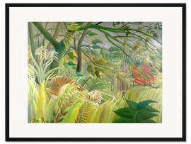 Gerahmter Kunstdruck Tiger in einem tropischen Sturm