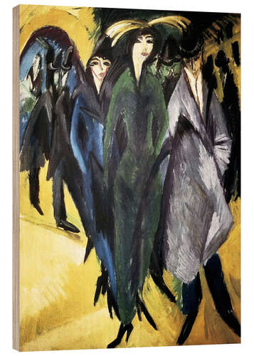 Tableau en bois Femmes dans la rue