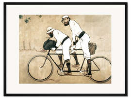 Gerahmter Kunstdruck Ramon Casas und Pere Romeu auf einem Tandem