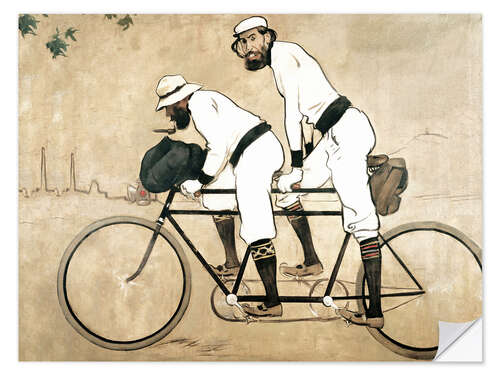 Selvklebende plakat Ramon Casas and Pere Romeu on a Tandem