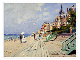 Kunstwerk  The Boardwalk on the Beach at Trouville - Claude Monet