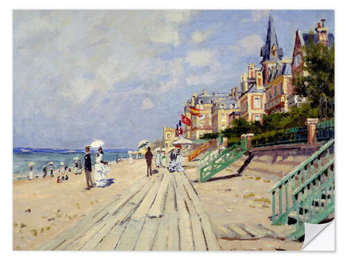 Muursticker The Boardwalk on the Beach at Trouville