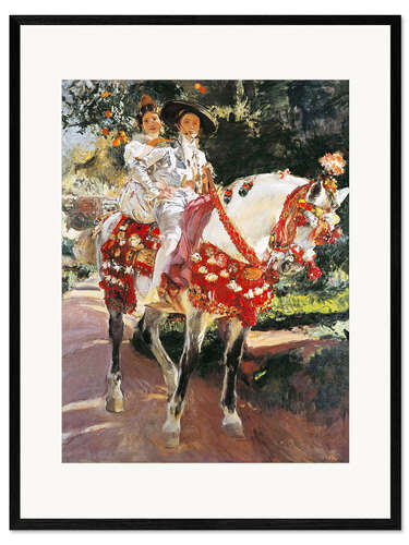Stampa artistica con cornice Portraits of Elena and Maria with Old-fashioned Valencian Costumes