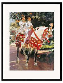 Stampa artistica con cornice Portraits of Elena and Maria with Old-fashioned Valencian Costumes