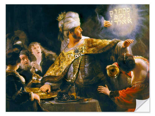 Selvklebende plakat Belshazzar's Feast