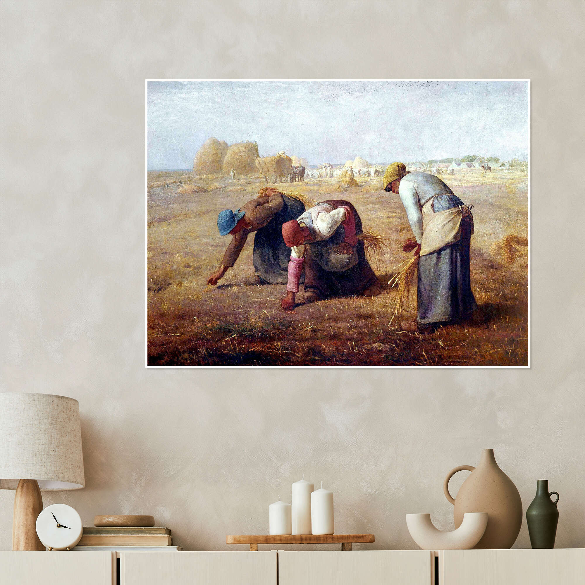 Jean-Francois Millet,Peasants Bringing Home a Calf Born in the sale Fields,large wall art,framed wall art,canvas wall art,large canvas,M4338