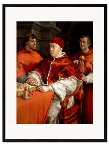 Framed art print Leo X with cardinals