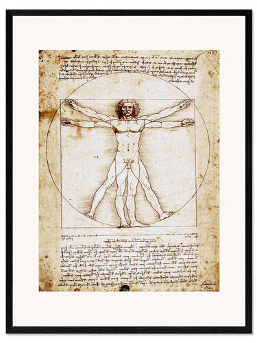 Kehystetty taidepainatus Vitruvian man I