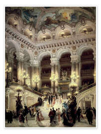 Veggbilde  The Staircase of the Opera in Paris - Louis Beraud