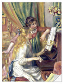 Sticker mural Jeunes Filles au piano, 1892