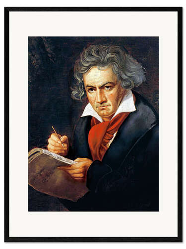 Plakat artystyczny premium w ramie Ludwig van Beethoven composing