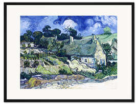 Gerahmter Kunstdruck Strohgedeckte Häuser in Cordeville