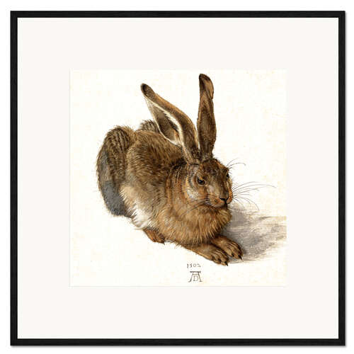 Inramat konsttryck Hare