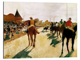Magnettafel Rennpferde vor den Tribünen