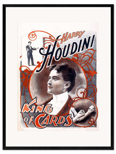 Innrammet kunsttrykk Harry Houdini, King of Cards