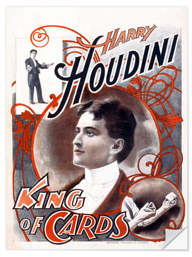 Sisustustarra Harry Houdini, King of Cards