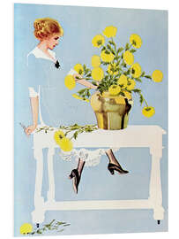 PVC print Housekeeper with bouquet