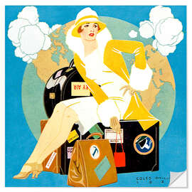 Selvklebende plakat Traveling Lady - Life Magazine, 1927