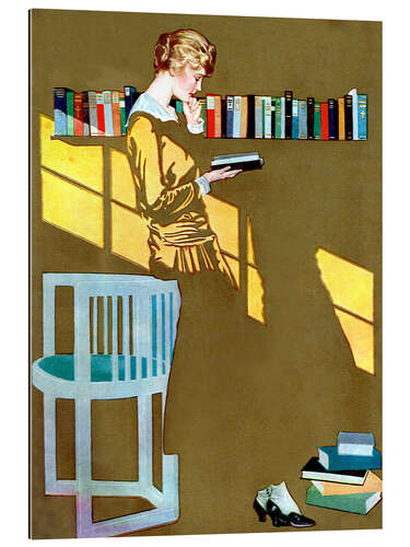Galleriprint Reading in front of the bookshelf