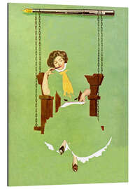 Magnettafel Dame mit Federhalter