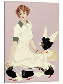 Magnettafel Dame mit Tauben