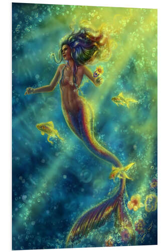 Foam board print Rainbow Mermaid - Forbidden Desire