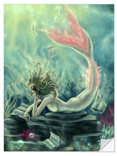 Sisustustarra Reading Mermaid - Lost Books