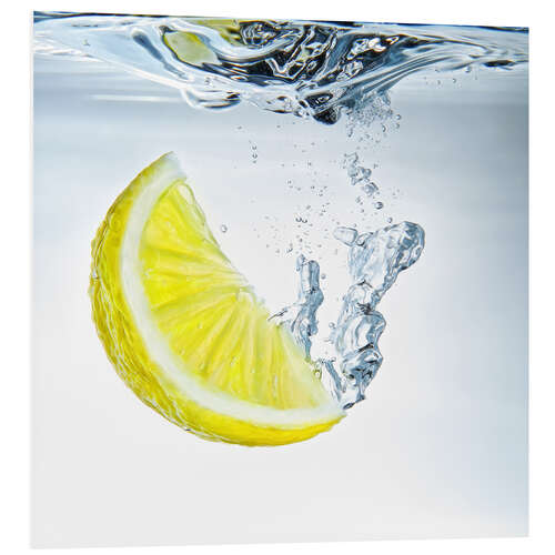 Tableau en PVC Tranche de citron dans l'eau