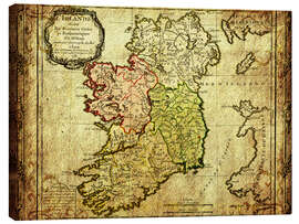 Lærredsbillede  Ireland 1766 - Michaels Antike Weltkarten