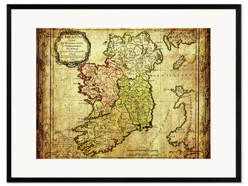 Impresión de arte enmarcada Ireland 1766