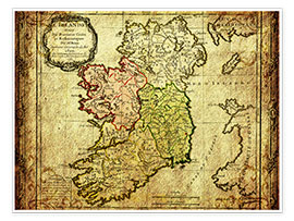 Plakat  Ireland 1766 - Michaels Antike Weltkarten