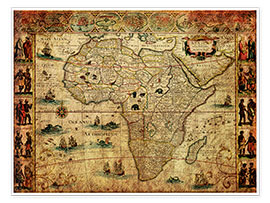 Wall print  Africa 1660 - Michaels Antike Weltkarten