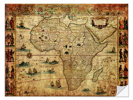 Vinilo para la pared Mapa de África 1660