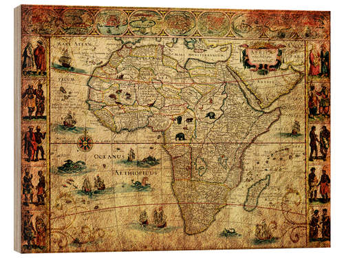 Cuadro de madera Mapa de África 1660