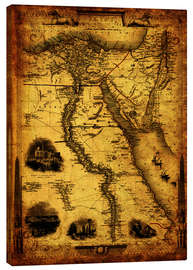 Lærredsbillede  Egypt 1800 - Michaels Antike Weltkarten